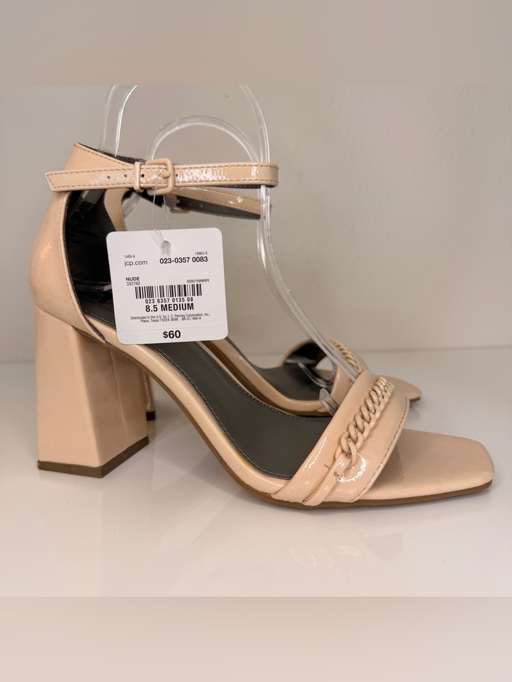 Worthington Nude Patent Block Heel Sandals - Picture 10 of 14